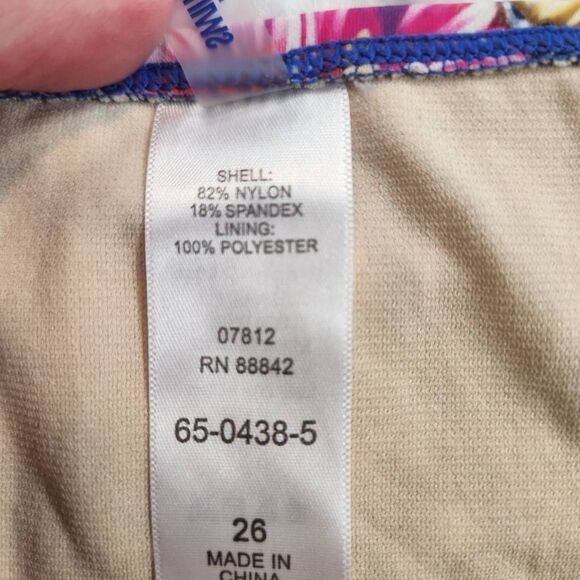 Swimsuits for All Blue and Pink Floral Hibiscus Print Swim Brief Bottom Size 26 - Picture 4 of 6